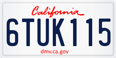 CA license plate 6TUK115