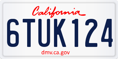 CA license plate 6TUK124