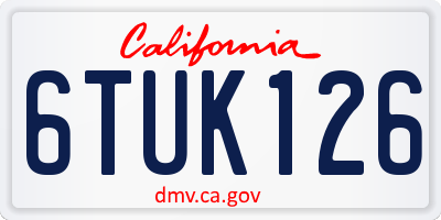 CA license plate 6TUK126