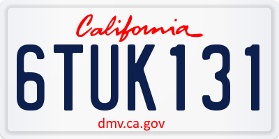 CA license plate 6TUK131