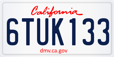 CA license plate 6TUK133