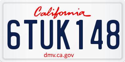 CA license plate 6TUK148
