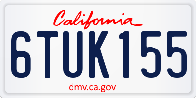 CA license plate 6TUK155