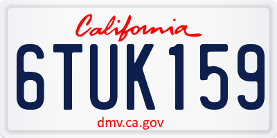 CA license plate 6TUK159