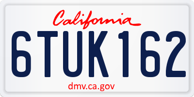 CA license plate 6TUK162