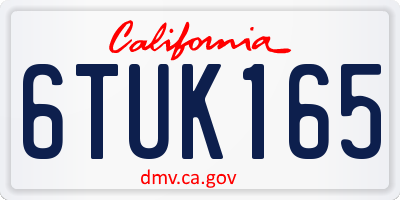 CA license plate 6TUK165
