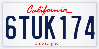 CA license plate 6TUK174