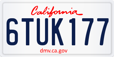 CA license plate 6TUK177
