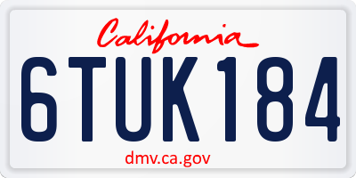 CA license plate 6TUK184