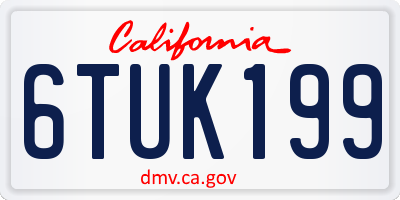 CA license plate 6TUK199