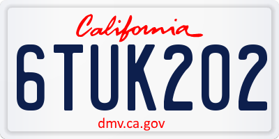 CA license plate 6TUK202