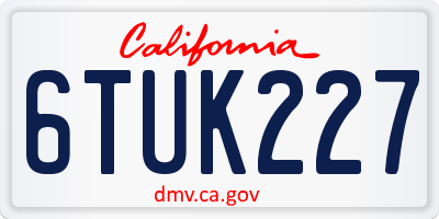CA license plate 6TUK227