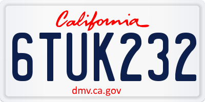 CA license plate 6TUK232