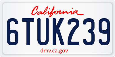 CA license plate 6TUK239