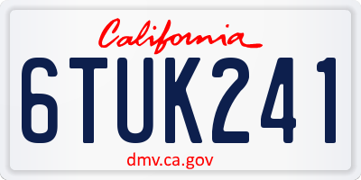 CA license plate 6TUK241
