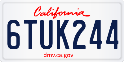 CA license plate 6TUK244