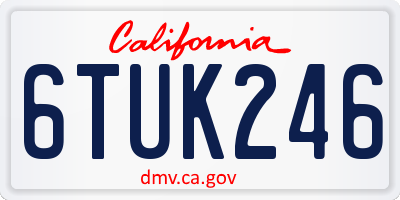 CA license plate 6TUK246