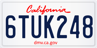 CA license plate 6TUK248