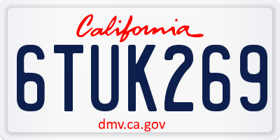 CA license plate 6TUK269