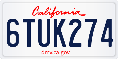 CA license plate 6TUK274