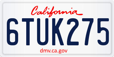CA license plate 6TUK275