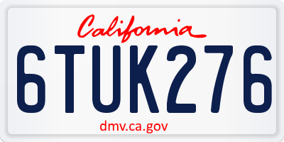 CA license plate 6TUK276