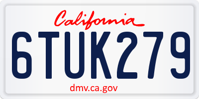 CA license plate 6TUK279