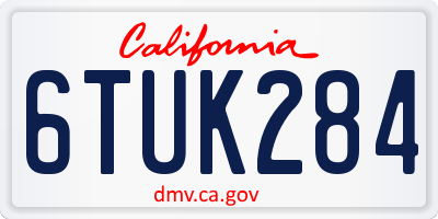 CA license plate 6TUK284