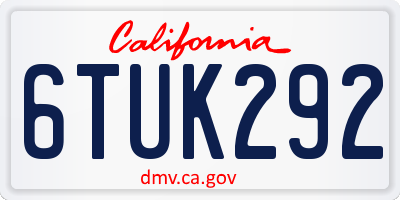 CA license plate 6TUK292