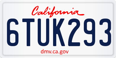 CA license plate 6TUK293
