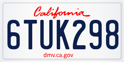 CA license plate 6TUK298