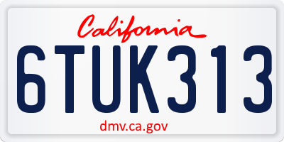 CA license plate 6TUK313