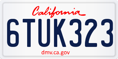 CA license plate 6TUK323