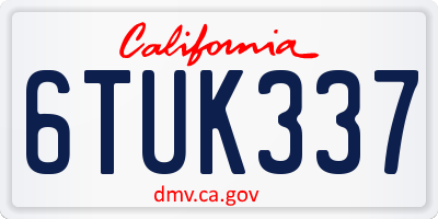 CA license plate 6TUK337