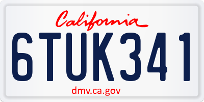 CA license plate 6TUK341