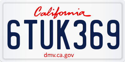CA license plate 6TUK369