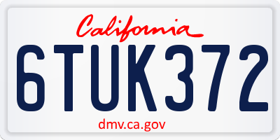 CA license plate 6TUK372
