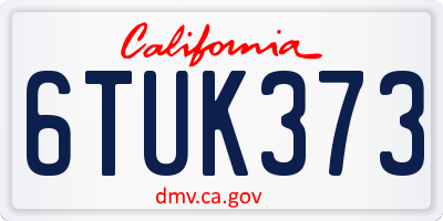 CA license plate 6TUK373
