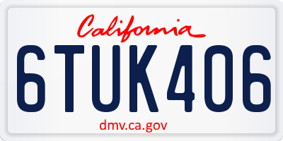 CA license plate 6TUK406