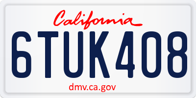 CA license plate 6TUK408