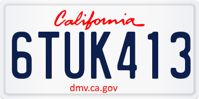 CA license plate 6TUK413