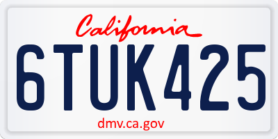 CA license plate 6TUK425