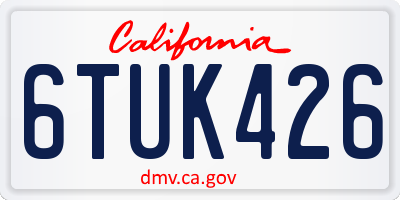 CA license plate 6TUK426
