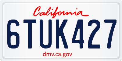 CA license plate 6TUK427