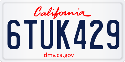 CA license plate 6TUK429