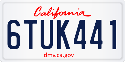 CA license plate 6TUK441