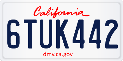 CA license plate 6TUK442