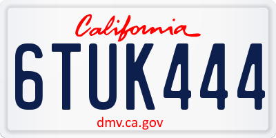 CA license plate 6TUK444