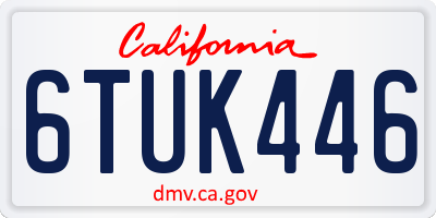CA license plate 6TUK446