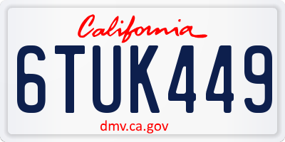 CA license plate 6TUK449